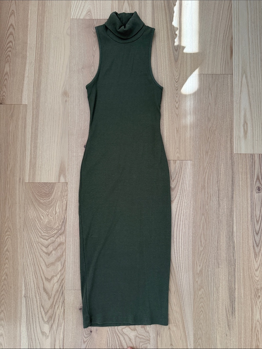 Zara Sleeveless Turtleneck Midi Dress - Forest Green